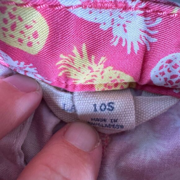 Lands’ End Boys Pineapple Print Shorts Size 10 Slim Pink Yellow Cotton Summer - Picture 4 of 10